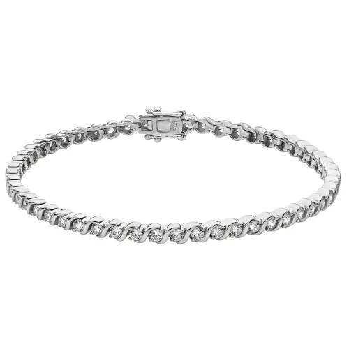Silver Ladies' Cz Bracelet 12.19g